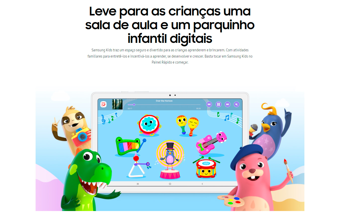 Tablet Samsung Galaxy A7 4G T505 64GB 3GB RAM Tela Grande 10.4 Câmera Traseira 8MP Frontal de 5MP Android 10 Grafite